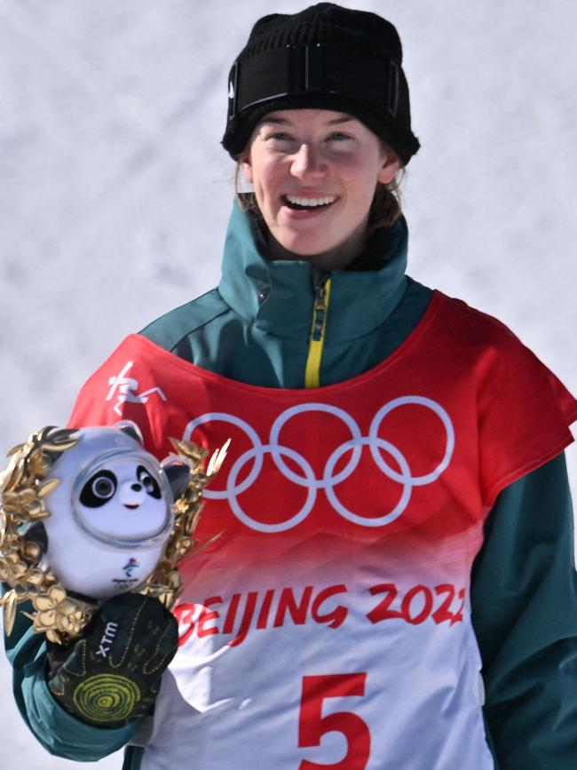 Tess Coady on the podium. Picture: Ben Stansall/AFP