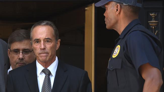 US Representative Chris Collins, a Republican from the 27th Congressional District of New York, leaves US Federal Court in New York after being indicted on insider trading. US President Donald Trump granted full pardons to fifteen individuals, including Collins.