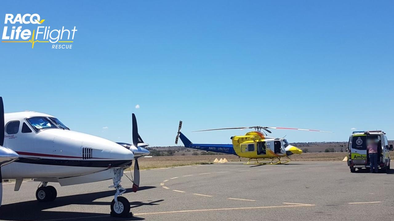 A quick-thinking mum has saved a toddler's life after he was bitten by a brown snake bite in regional Queensland. Photo: RACQ LifeFlight Rescue