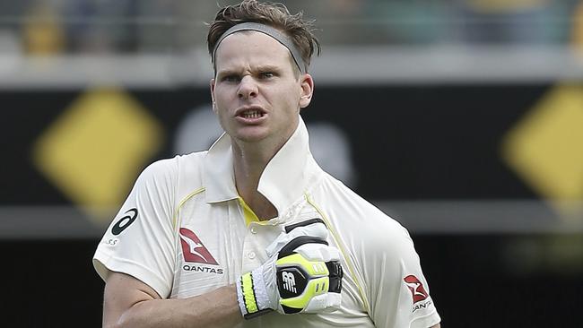 Australia's Steve Smith scored a day two century at the Gabba.