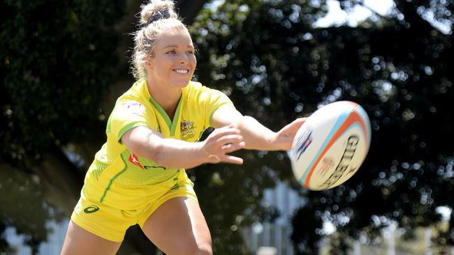 Emma Tonegato tested out her injured shoulder by tackling her boyfriend.