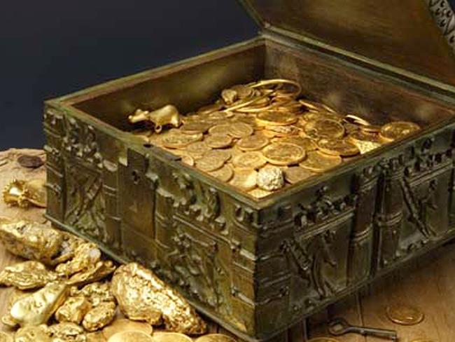 CORRECTS CREDIT TO ADDISON DOTY - This undated photo provided by Forrest Fenn shows a chest purported to contain gold dust, hundreds of rare gold coins, gold nuggets and other artifacts.  For more than a decade, the 82-year-old claims he has packed and repacked the treasure chest, before burying it in the mountains somewhere north of Santa Fe. (AP Photo/Addison Doty)