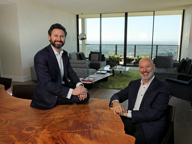 05/09/2019: Father & Son, Michael (right) and Matt Heine, are joint managing directors of Netwealth, a wealth management and super investment platform company, in Melbourne.  Stuart McEvoy/The Australian.