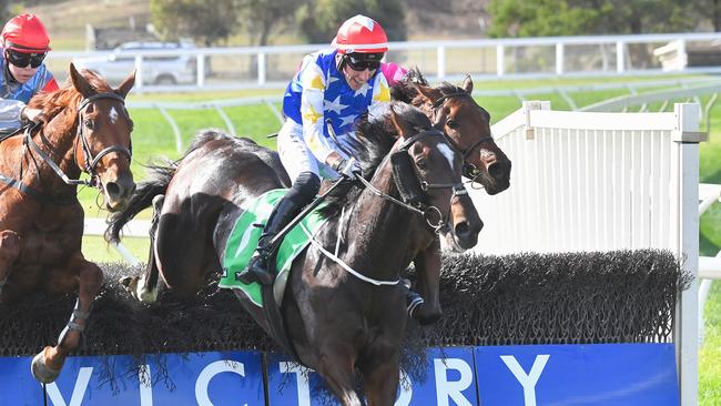 Williams McCarthy combined Duke Of Bedford to win the Brierly Steeplechase. Picture: Pat Scala/Racing Photos via Getty Images