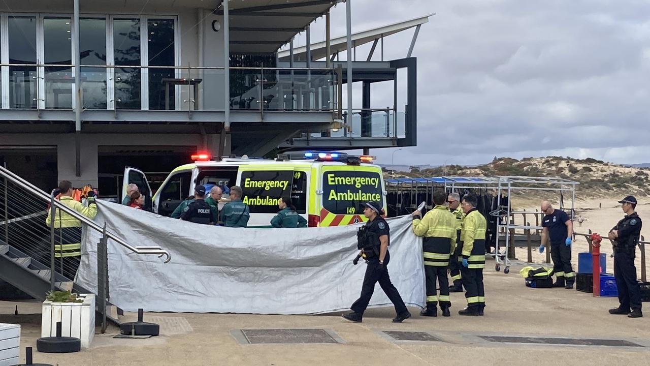 The man was rushed to hospital after he was attacked by a shark about 10am on Thursday. Picture: Jeff Anderson/First on Scene Media