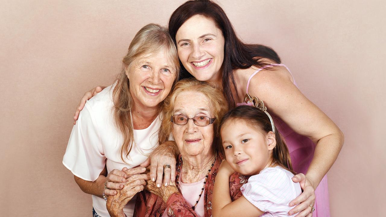 Four generations, Grace Dodt, Kaylene Stone, Brenda Heycock and Hamilton Heycock, 6, will be spending Mother's Day all together. Picture: Shae Beplate.