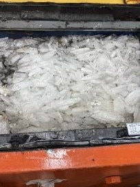 Four men were arrested at a property at Ingleside on March 22, 2023, for allegedly attempting to import 59.6kg of methamphetamine into Sydney inside an industrial magnet. Picture: NSW Police