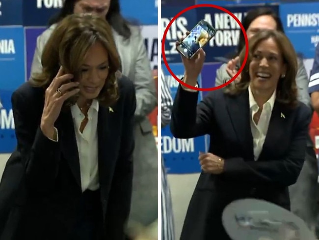 Kamala Harris at DNC HQ. Picture: CSPAN