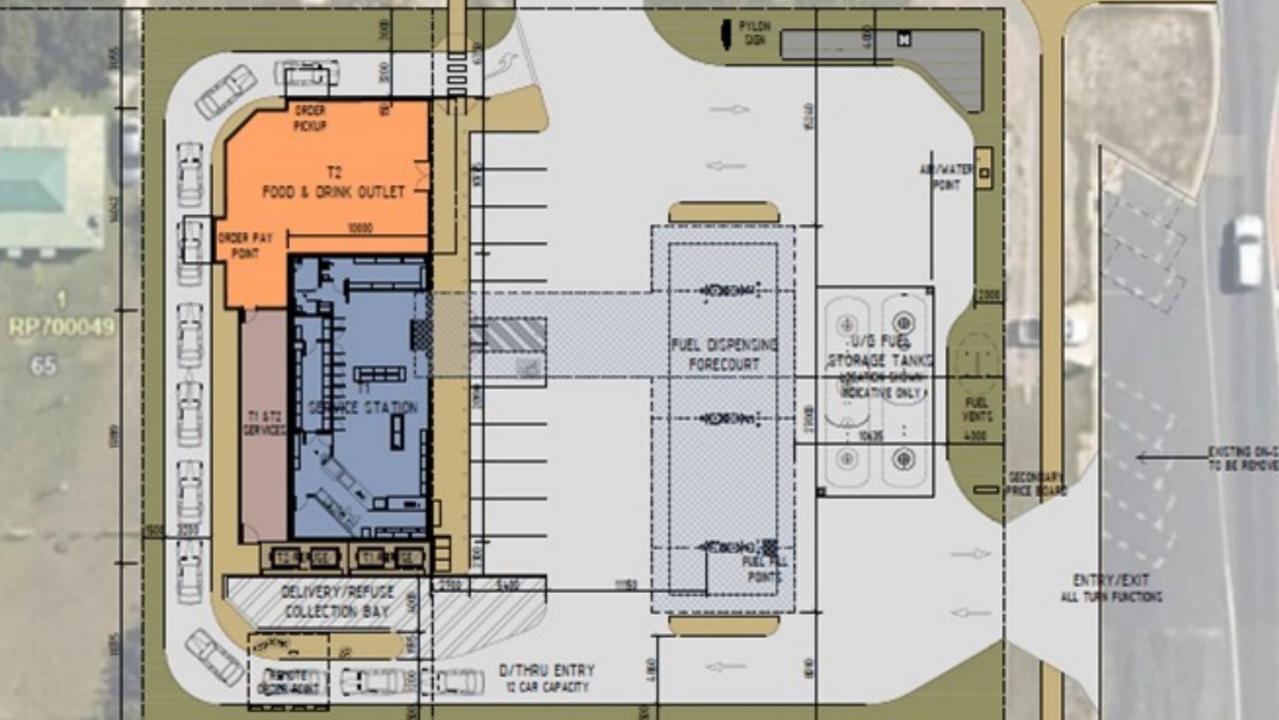 Design plans for the new service station proposed for 47 Leichardt St, Bowen. Picture: Supplied