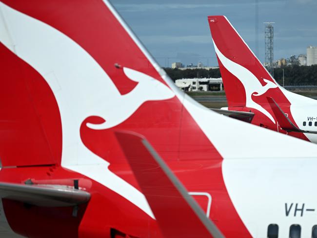 BRISBANE, AUSTRALIA - NewsWire Photos - AUGUST 11, 2022. Qantas planes at Brisbane airport. Industrial action will start at Qantas and budget offshoot Jetstar by the end of August amid an escalating fight over pay with its licensed engineers.Picture: NCA NewsWire / Dan Peled