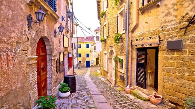 The cobbled streets of Groznjan on the Istria peninsula.