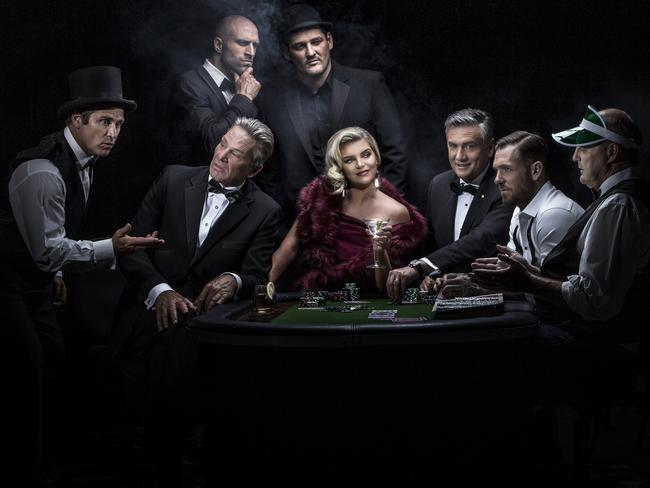 The Footy Show pay homage to James Bond classic Casino Royale. Picture: Supplied