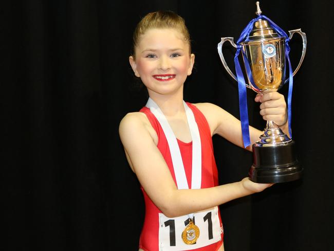 In the BJP Junior National Championships Sienna Norman, of Mosman Physie Club, won the 8 Years National Champion Girl. Picture: Supplied