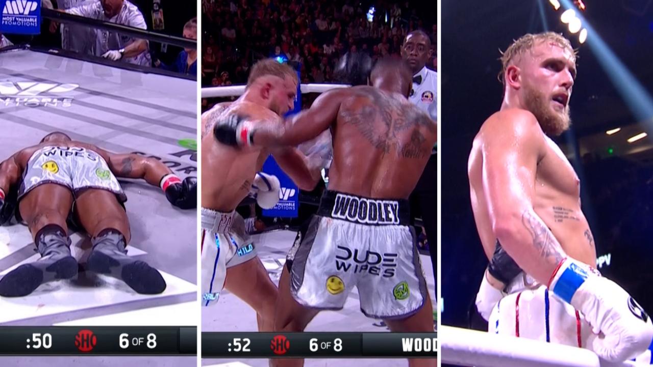 Jake Paul Beats Tyron Woodley with One-Punch Knockout, one punch boxing 