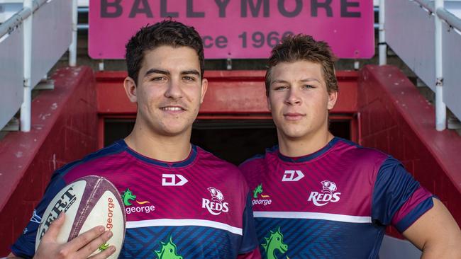 Josh Nasser (L) has a handy Wallabies connection. Picture: Brendan Hertel, QRU