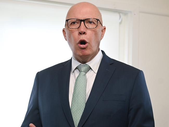 BRISBANE, AUSTRALIA - NewsWire Photos FEBRUARY 24, 2025: The Leader of the Opposition Peter Dutton is at the Medical centre in Annerley. Picture: NewsWire / John Gass