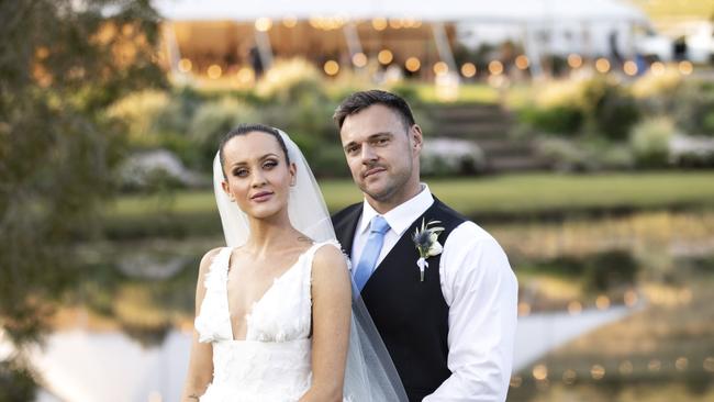 MAFS couple Ines and Bronson at their wedding. Picture: Supplied