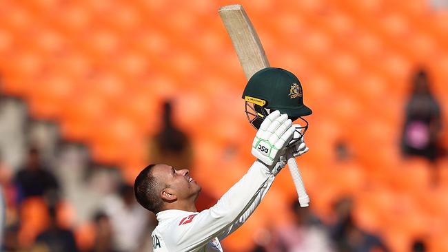 Usman Khawaja’s 180 marked his first Test century in India, taking him to the ninth-most runs by a visiting batter in a four-Test series in India. (Photo by Robert Cianflone/Getty Images)