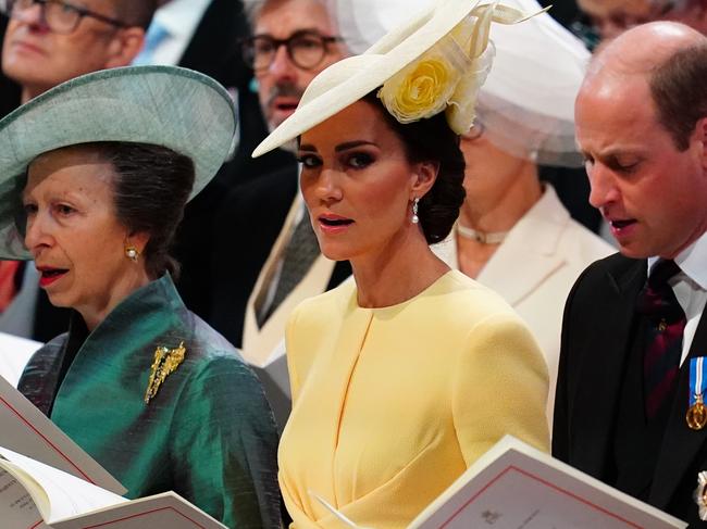 Princess Anne, Princess Royal, Kate Middleton and Prince William. Picture: Getty Images