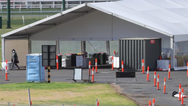 The Moonee Valley racecourse testing has closed after a worker tested positive. Picture: David Crosling