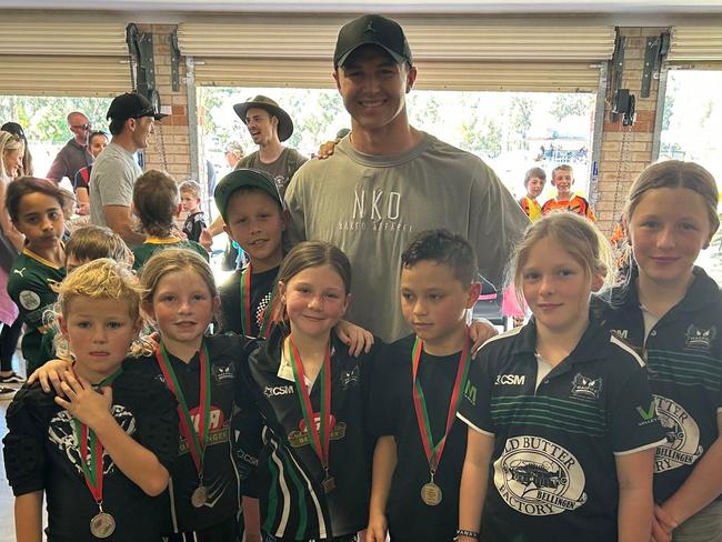 Dylan Edwards went back home to attend a Bellingen Dorrigo Magpies gala day last August. Credit: Facebook