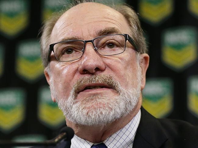 SYDNEY, AUSTRALIA - MARCH 18:  ARU Chairman John Grant speaks to the media during a NRL press conference at NRL Headquarters on March 18, 2016 in Sydney, Australia.  (Photo by Mark Metcalfe/Getty Images)