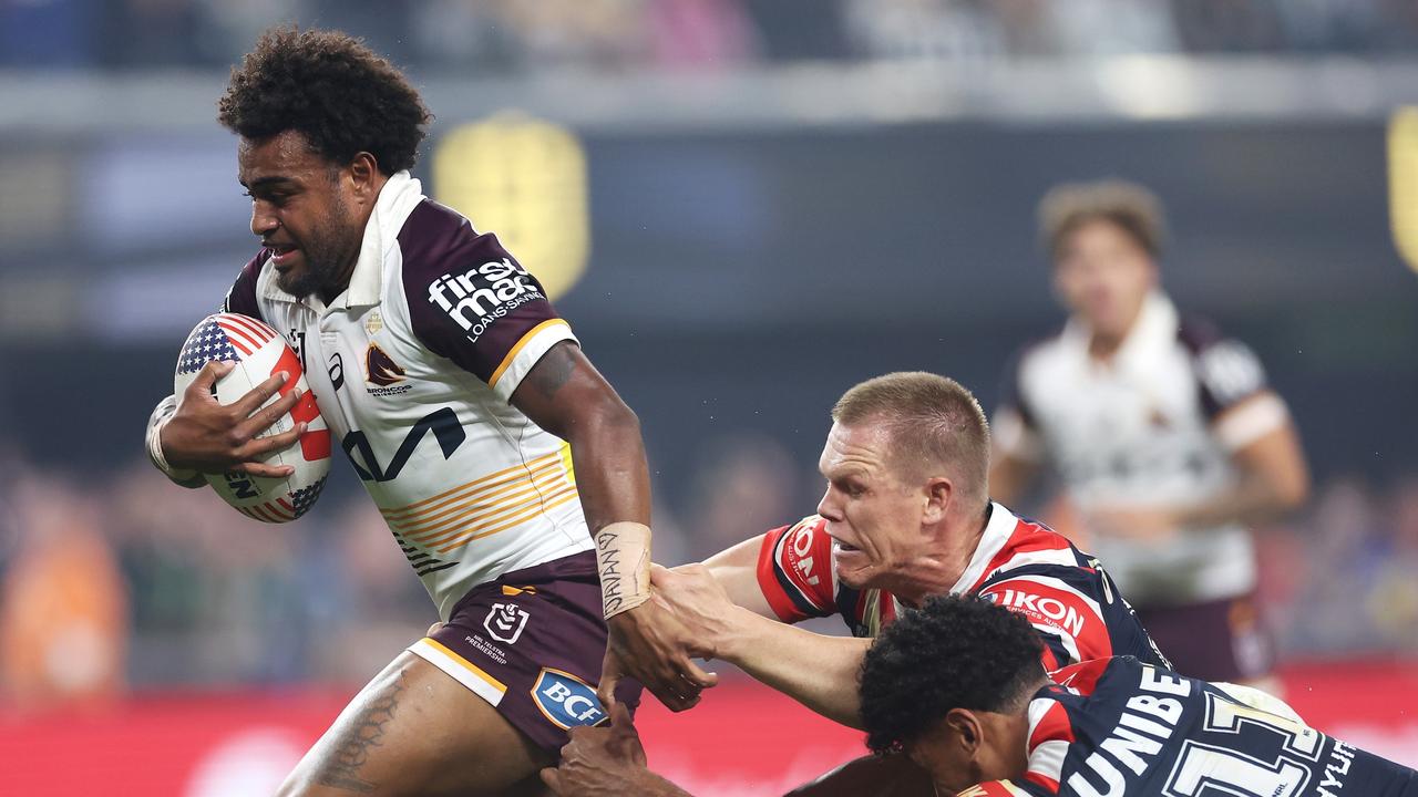 Roosters recruit Spencer Leniu has been referred directly to the NRL judiciary for allegedly calling Broncos star Ezra Mam a “monkey”. Picture: Ezra Shaw/Getty Images