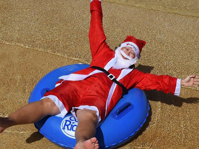 Santa Fun Run for Variety at the Darwin Waterfont, Katrina Fong Lim  who now works for Variety prepares for the event on Sunday. Pic katrina Bridgeford.