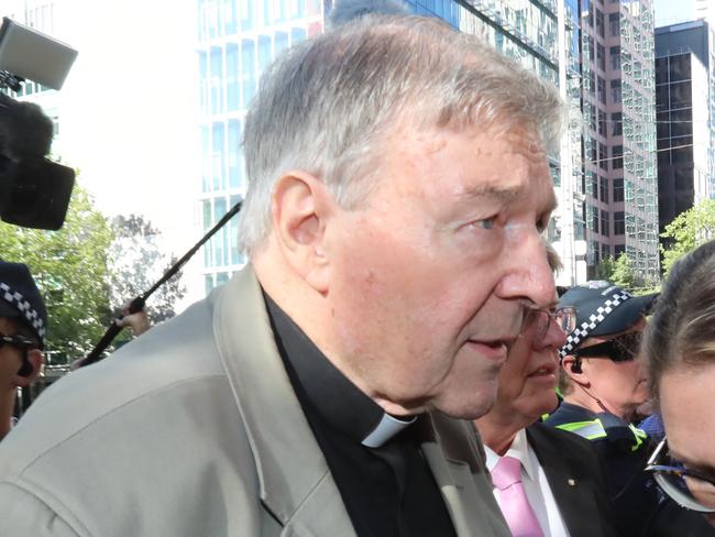 George Pell arrives at the County Court in Melbourne. Picture: Alex Coppel.