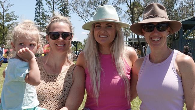 Zari and Beth Blair and Emma and Melissa Van Derwaal. Bush 2 Beach Festival in Corindi Beach on Sunday 11 December. Picture: Chris Knight