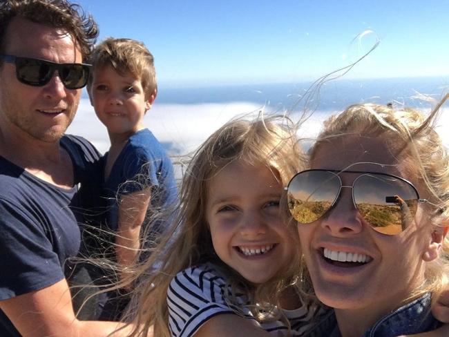 Natalie Bassingthwaghte with her husband Cameron McGlinchey and daughter Harper, eleven, and son Hendrix, eight. Picture: Instagram