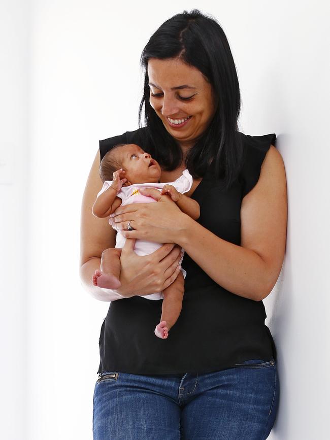 Giulia Specchia with Miracle Mia who was born at 24 weeks. Picture: Sam Ruttyn