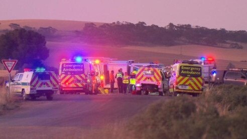 A mother and daughter died in the horrific car crash and another family member is fighting for his life. Picture: 7 NEWS