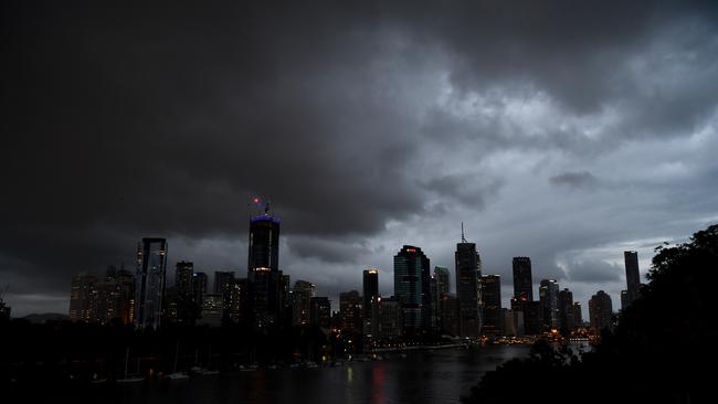 Grey skies over the Brisbane skyline. File picture: AAP Image/Darren England