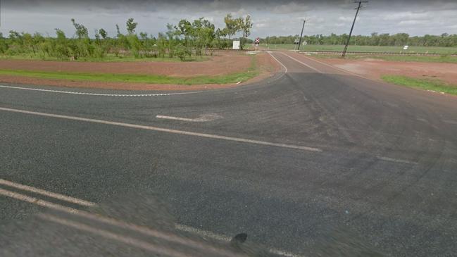 Three vehicles have been involved in a serious, high speed crash at the intersection of the Stuart Highway and Old Bynoe Road in the Darwin rural area. Picture: Streetview