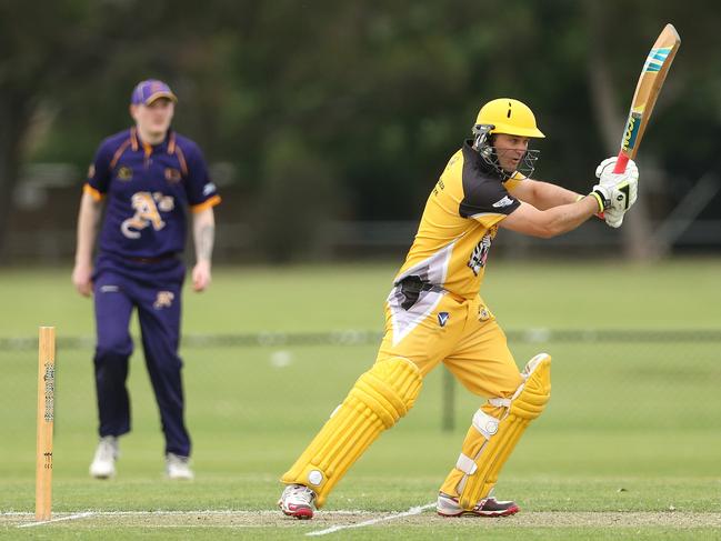 Shaun Dean of Werribee batting. Picture: Hamish Blair