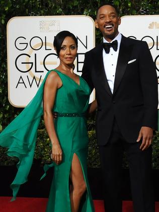 Jada Pinkett Smith with her husband Will Smith at the Golden Globes. Picture: Jordan Strauss/Invision/AP