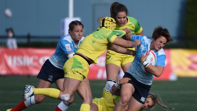 Australia tackling Russia in Canada.