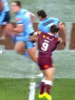 Nathan Cleary copped kick pressure from the Maroons. Picture: Supplied