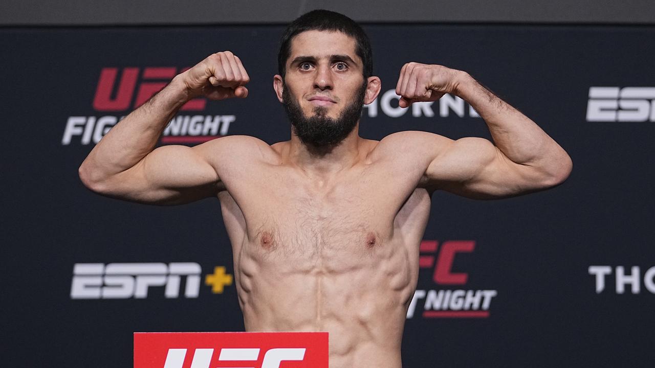 Newly crowned UFC lightweight champion Islam Makhachev is preparing for his first title defence next weekend. (Photo by Jeff Bottari/Zuffa LLC)