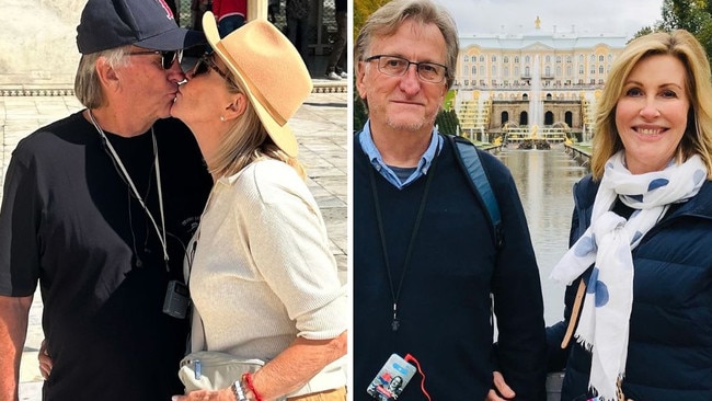 Kay McGrath was travelling through India with her fiancee, Mr Moore, when he suffered a heart attack. Picture: Instagram.