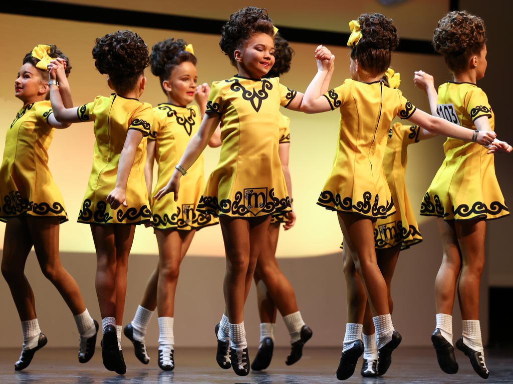 Dancers compete at the World Irish Dance Championships in Glasgow, Scotland. Picture: Jeff J Mitchell/Getty Images