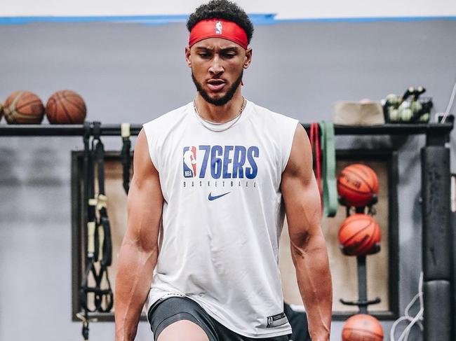 Philadelphia 76ers star Ben Simmons works out. Picture: Instagram