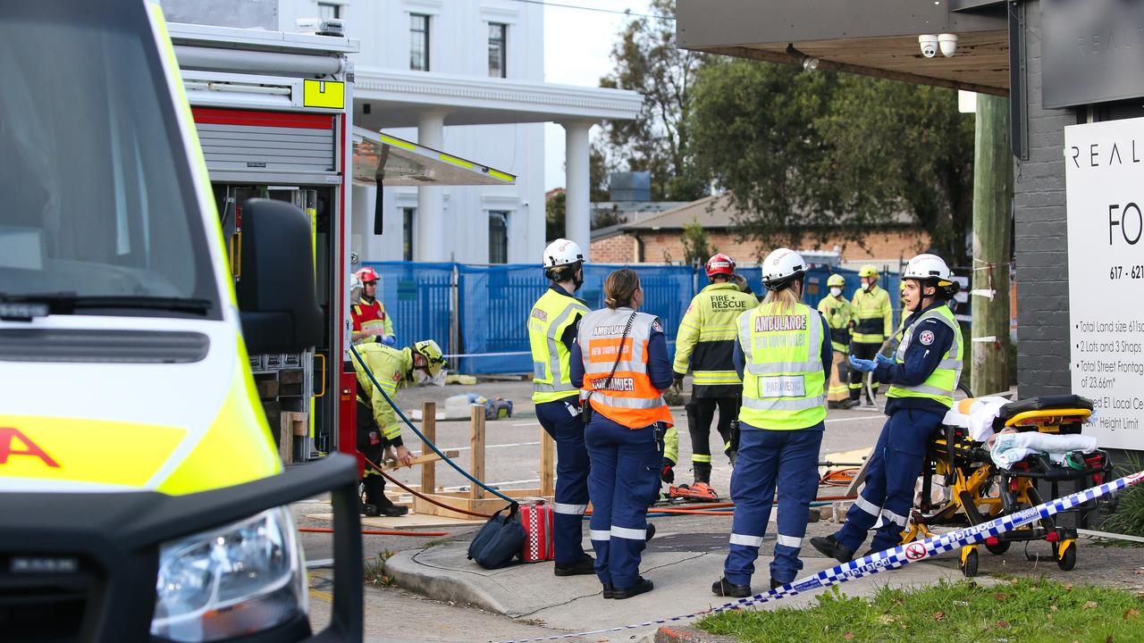 Emergency services freed the man after about two-and-a-half hours. Picture: NewsWire / Gaye Gerard