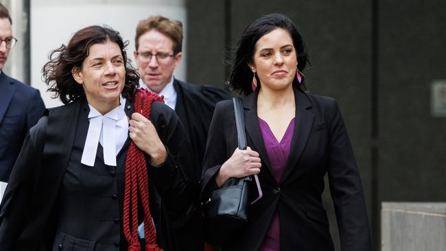 Moira Deeming arrives with her barrister Sue Chrysanthou SC. Picture: Aaron Francis/NewsWire