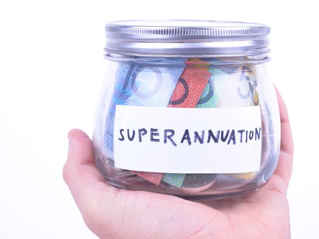 A glass jar full of Australian money; superannuation generic money