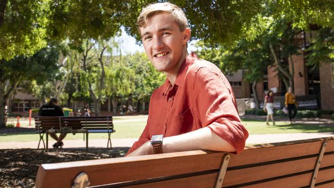 Kyran Cook at the University of Southern Queensland campus in Toowoomba. Picture: Mark Cranitch.