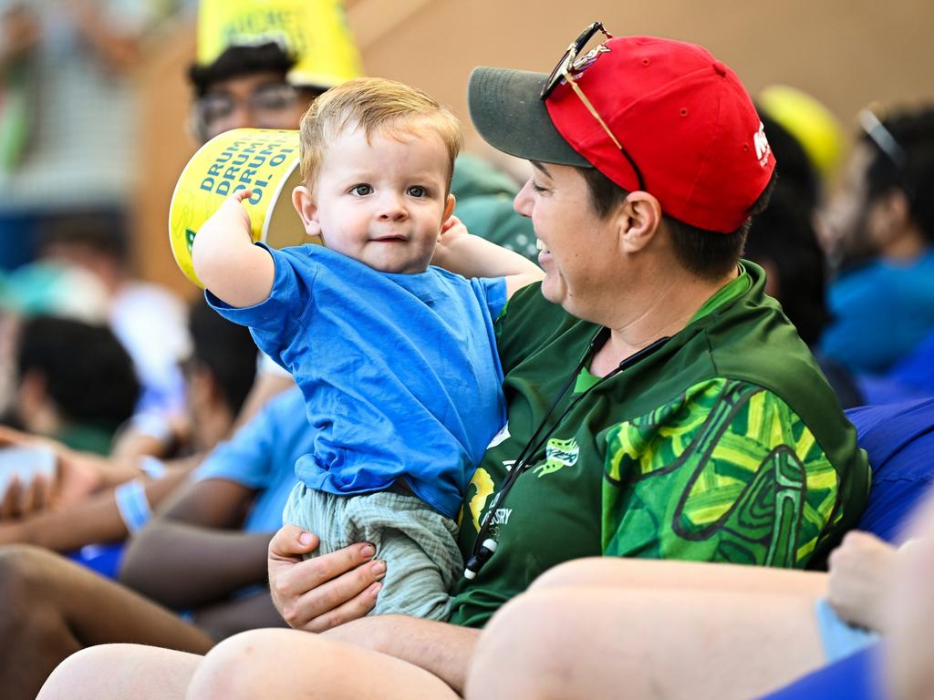 A young fan enjoys the first Test in Perth. Picture: Daniel Carson/Getty Images for Cricket Australia