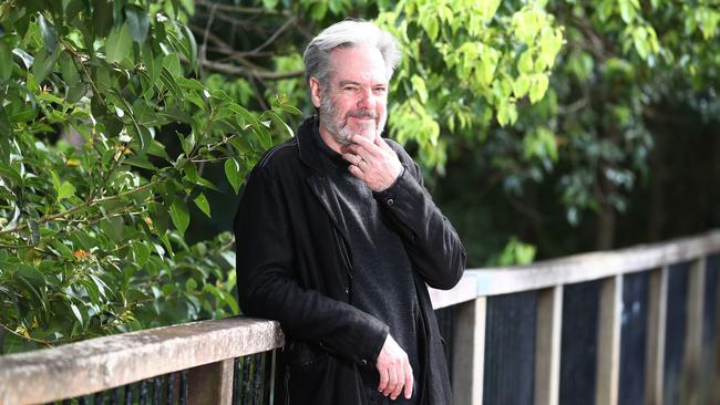 Don Walker at a park in the northern NSW town of Alstonville last month, after recording a performance for Review’s Isolation Room video series.. Picture: Jason O'Brien