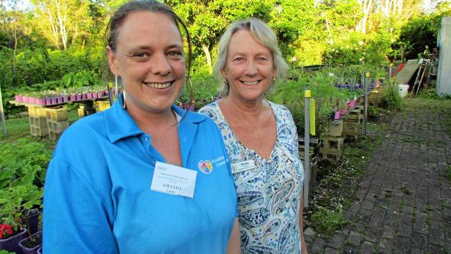 APPLY FOR FUNDS: Amanda Lindh and Wendy Contantine, from the Murwillumbah Community Centre, received funding from the NRCF to re-open the Murwillumbah Pantry, which was devastated in the 2017 March flood. Picture: Nikki Todd